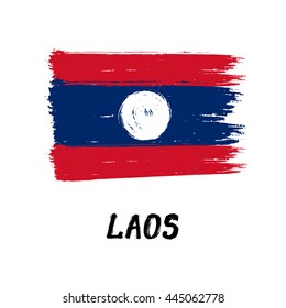 Flag Of Laos  - Grunge