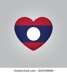 Flag of Laos in heart. Laos flag vector. Love Laos symbol
