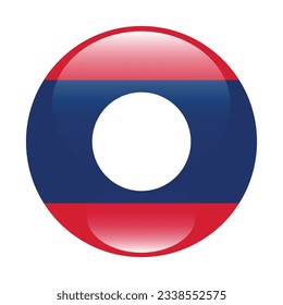 The flag of Laos. Flag icon. Standard color. Circle icon flag. 3d illustration. Computer illustration. Digital illustration. Vector illustration.