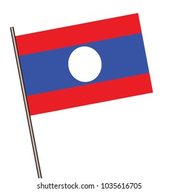 Flag of Laos  isolated on a white background