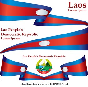 Flag of Laos, Lao People's Democratic Republic. Template for award design, an official document with the flag of Laos. 