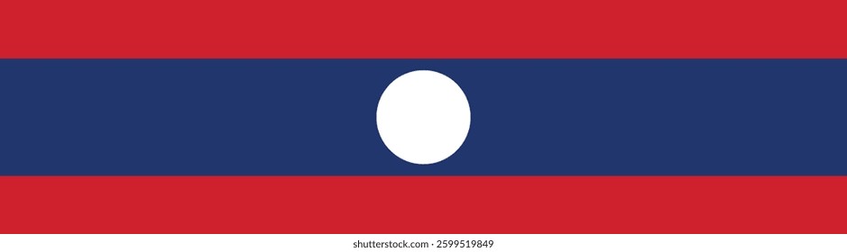 Flag of Laos. Laos flag long banner digital vector illustration