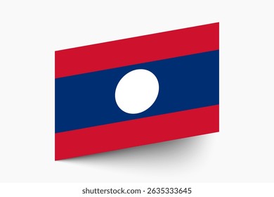 Flag of Laos. Laos flag official colors tilted icon digital vector illustration design.
