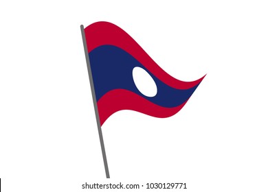 Flag of the Laos on a white background ,vector