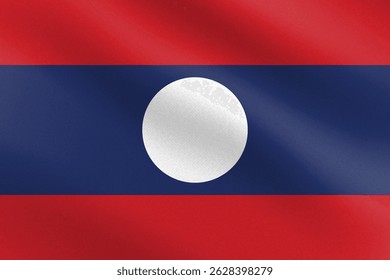 Flag of Laos with paper texture and light. Vector illustration 