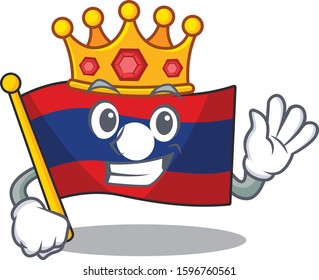Flag laos Scroll A stylized of King on cartoon character design