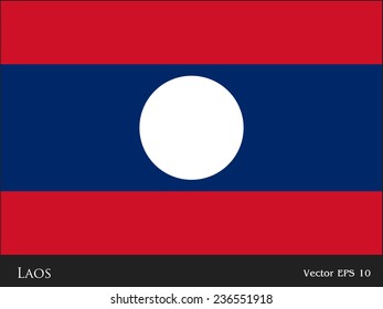Flag of Laos. Vector. Accurate dimensions, element proportions and colors.