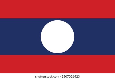 Bandera de Laos Diseño e ilustración de Vector, Bandera nacional de Laos 