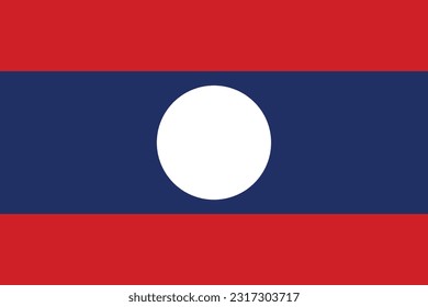 Flag of Laos - Vector illustration.