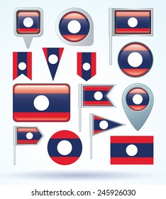 Flag of Laos, vector illustration
