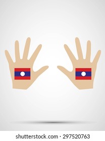 flag of  laos, vector illustration, graphic design, flag laos, hand creative concept