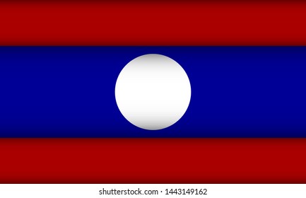 Flag of Laos. Vector illustration. Patriotic background.