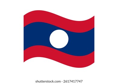 Flag of Laos. Laos wavy flag digital vector illustration. Fluttering flag.