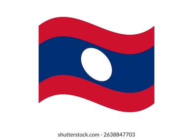 Flag of Laos. Laos wavy flag digital vector illustration. Fluttering flag.