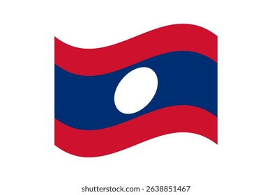 Flag of Laos. Laos wavy flag digital vector illustration. Fluttering flag.