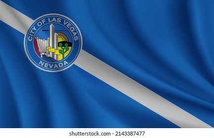 Flagge von Las Vegas, Nevada, USA. Realistische schwenkende Fahne auf Las Vegas-Vektorhintergrund.