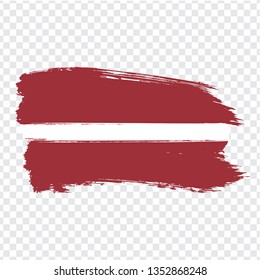 Flag Latvia from brush strokes.  Flag Latvia on transparent background for your web site design, logo, app, UI. Stock vector. Vector illustration EPS10.