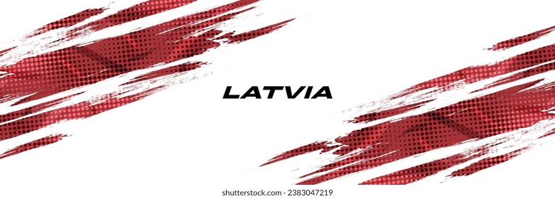 Flag of Latvia with Brush Style. National Republic of Latvia flag on White Background