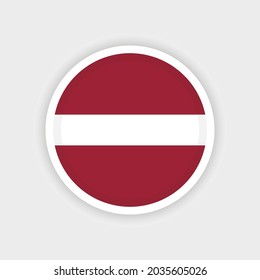 Flag of Latvia with circle frame and white background