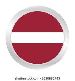Flag of Latvia. Circle flag icon logo. Round flag. Flag icon. Standard color. Digital illustration. Vector illustration.