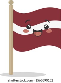 Flag of Latvia. cute vector illustration for sticker