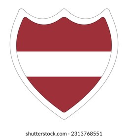 Flag of Latvia. Latvia flag in design shape