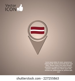 Flag Latvia. Flat style. Made in vector