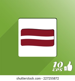 Flag Latvia. Flat style. Made in vector