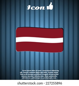 Flag Latvia. Flat style. Made in vector