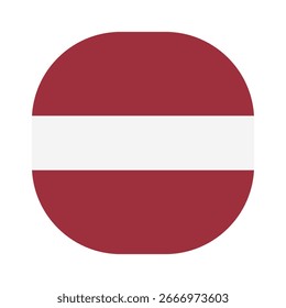 Flag of Latvia icon. Latvia rounded square flag icon digital vector illustration design. White background.