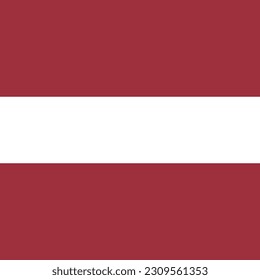 The flag of Latvia. Flag icon. Standard color. Square flag. Computer illustration. Digital illustration. Vector illustration.