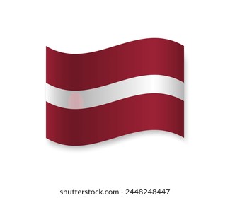 Flag of Latvia icon. Wavy vector element with shadow. Best for mobile apps, UI and web design.