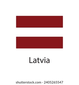 Flag of Latvia with name icon. vector. Latvia Flag vector illustration. National Latvia Flag trendy style illustration on white background..eps