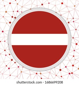 Flag of Latvia with network background. Latvia sign. Amazing vector illustration.