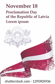 Flag Of Latvia, Proclamation Day Of The Republic Of Latvia November 18.