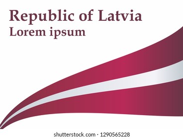 Flag of Latvia, Republic of Latvia. Template for award design, an official document with the flag of Latvia. Bright, colorful vector illustration.