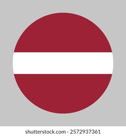 Flag of Latvia round shape, national symbol