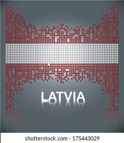 Flag of Latvia from square blocks, vector