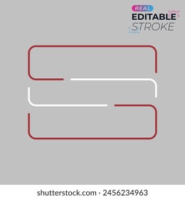 The flag of Latvia. Thin Flag icon. Editable Stroke Latvian Flag