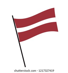 Flag of Latvia , Latvia flag waving isolated vector illustration