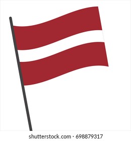 Flag of Latvia , Latvia flag waving isolated vector illustration