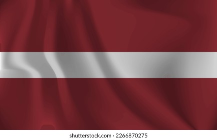 Flagge von Lettland, mit einem starken Effekt durch den Wind.