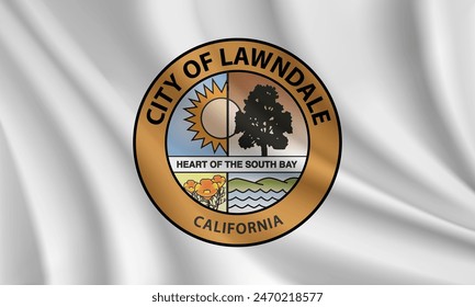 Flag of Lawndale, California, USA. Realistic waving flag vector background.