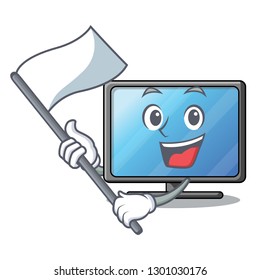 With flag lcd tv isolated with the character
