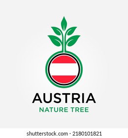Flag of leaf logo icon, nature nation logo icon vector template, tree nation logo