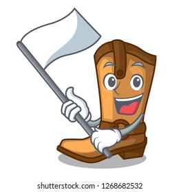 With flag leather cowboy boots shape cartoon funny