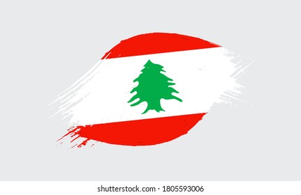 Flag of Lebanon brush stroke background
