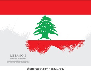 Flag of Lebanon, brush stroke background