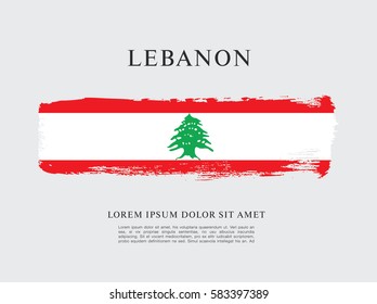 Flag of Lebanon, brush stroke background