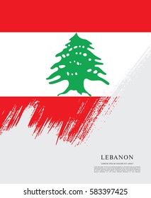 Flag of Lebanon, brush stroke background